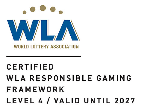 Zertifikat der World Lottery Association für Spielerschutz bei WINWIN.